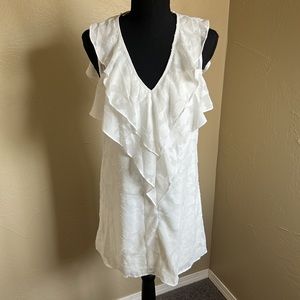 White floral mini dress